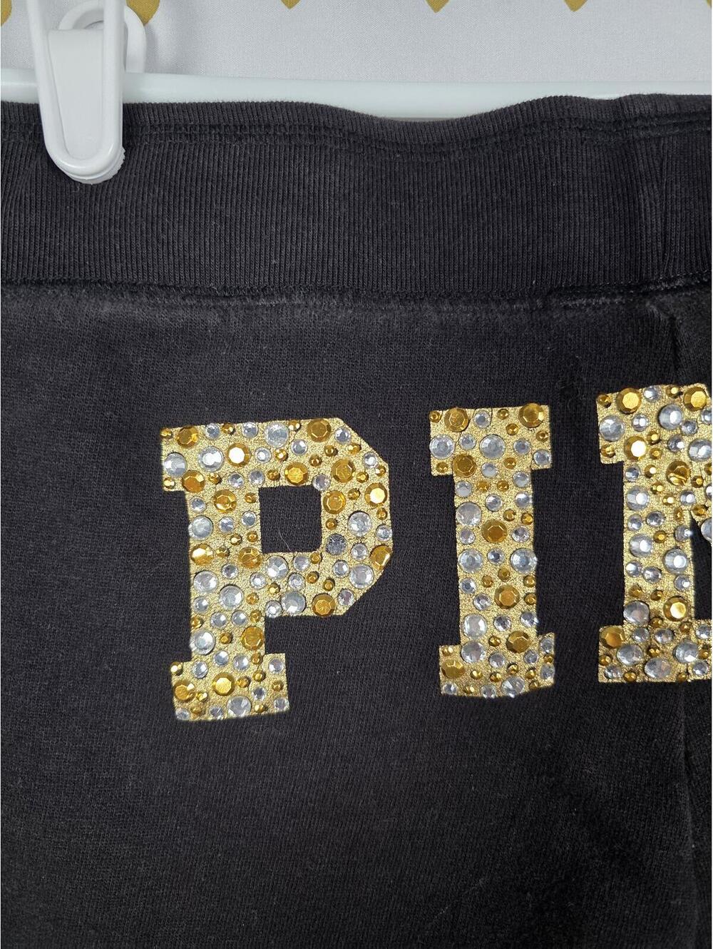 Victorias Secret PINK VINTAGE y2k Gold BLING Studded Joggers Sweatpants XS - Picture 9 of 10
